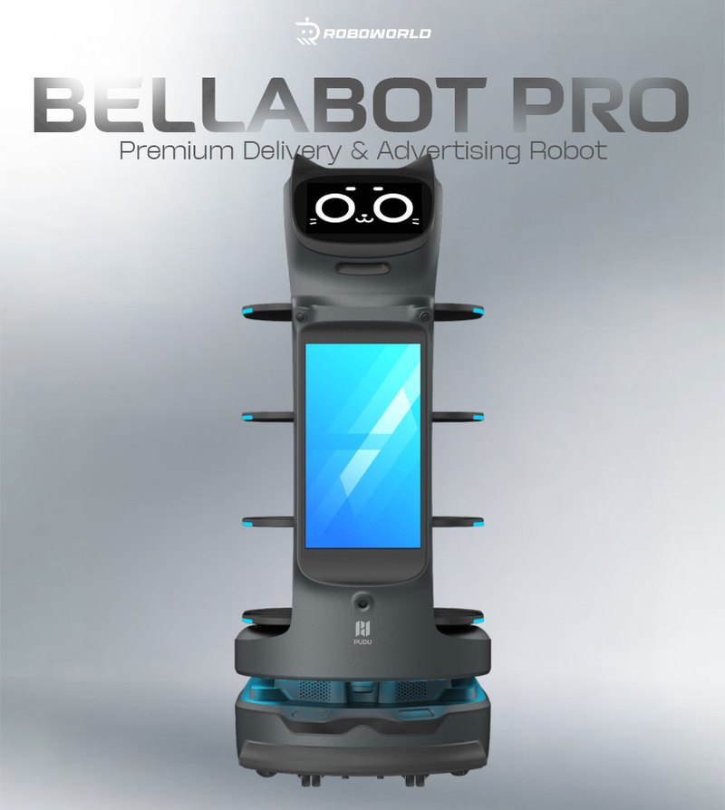 BellaBot Pro — robot phục vụ kèm màn hình quảng cáo